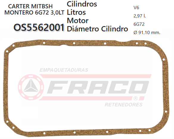 JUNTA DE CRANK MITSUBISHI MONTERO 6G72 88/94