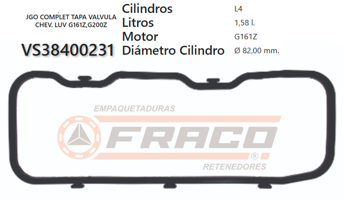 JUNTA DE T/VALVULA ISUZU TROOPER,PICKUP G161Z/ G200Z 1.6/2.0 76/85