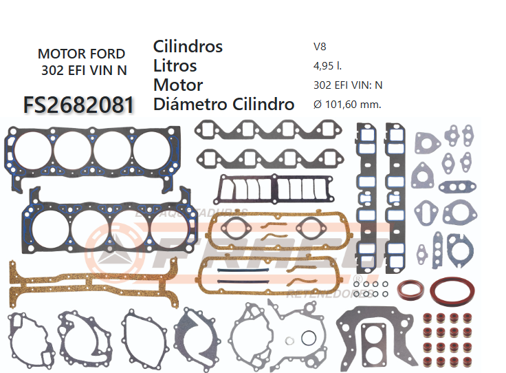 Junta de JUEGO JUNTAS FORD 302 86/95