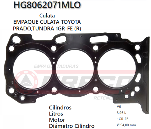 JUNTA DE CULATA TOYOTA RUNNER/ TACOMA 1GR-FE 06/09 (R)