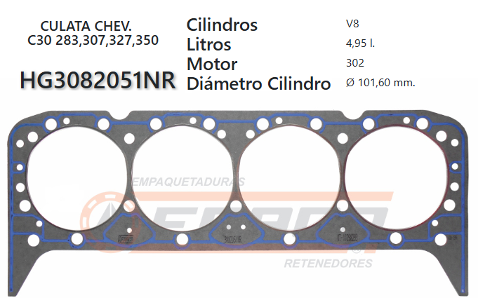 JUNTA DE CULATA CHEVROLET 265/283/302/307/327/350