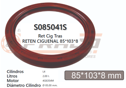 JUNTA DE RETENEDORA MITSUBISHI GALANT 4G64-K 93/UP 85*103*8