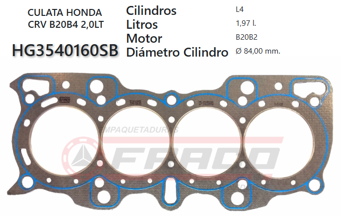 JUNTA DE CULATA HONDA CRV B20B/B4 2.0 97/00
