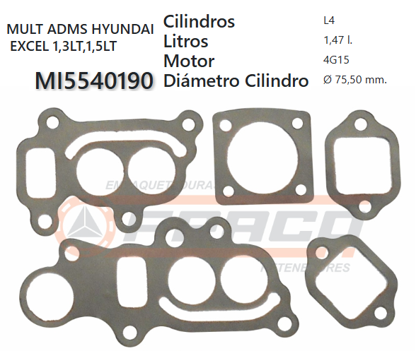 JUNTA DE ADMISION MITSUBISHI LANCER G11B/G15B 77/UP.8 VAL