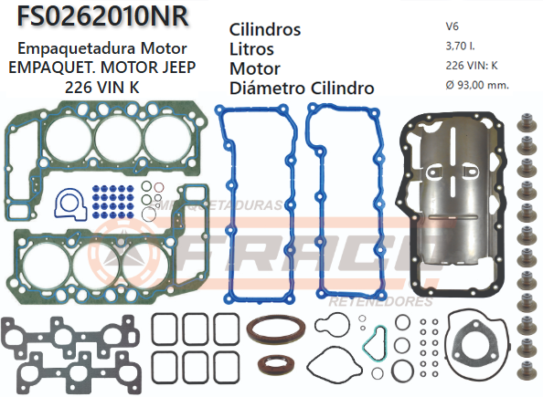 Junta de JUEGO JUNTAS AMC JEEP LIBERTY / GRAND CHEROKEE 3.7L (226) 02/07