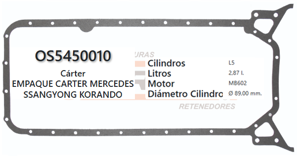 JUNTA DE CRANK MERCEDES /SSANGYONG 3.0 MB602 94/01 DIESEL