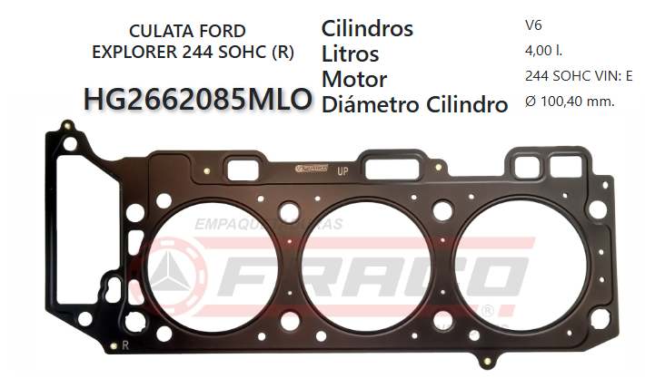 JUNTA DE CULATA FORD EXPLORER 244 4.0 97/07 (DER)