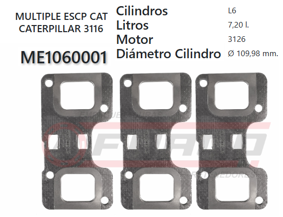 JUNTA DE ESCAPE. CATERPILLAR 3116 (3 und.)