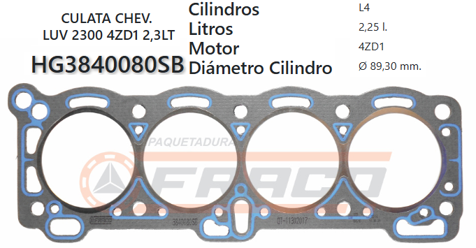 JUNTA DE CULATA ISUZU TROOPER/PICKUP 4ZD1 2.3L 88/96