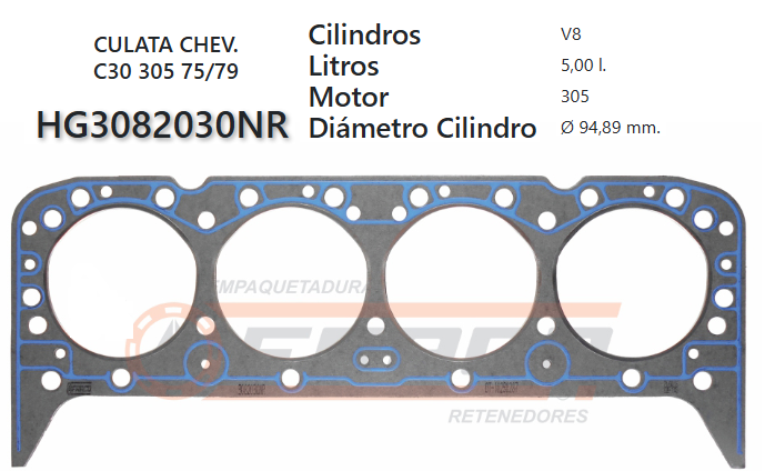 JUNTA DE CULATA CHEVROLET CAMARO/ CAPRICE 305 5.0L 76/98