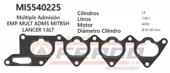 JUNTA DE ADMISION MITSUBISHI LANCER 4G92/4K 1.8 94UP