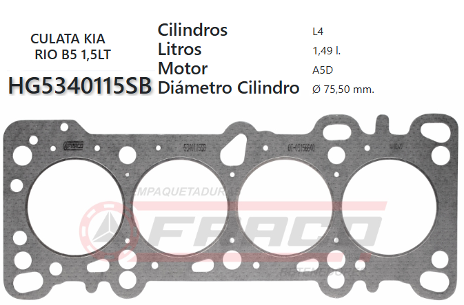 JUNTA DE CULATA KIA RIO 1.5 B5 02/06