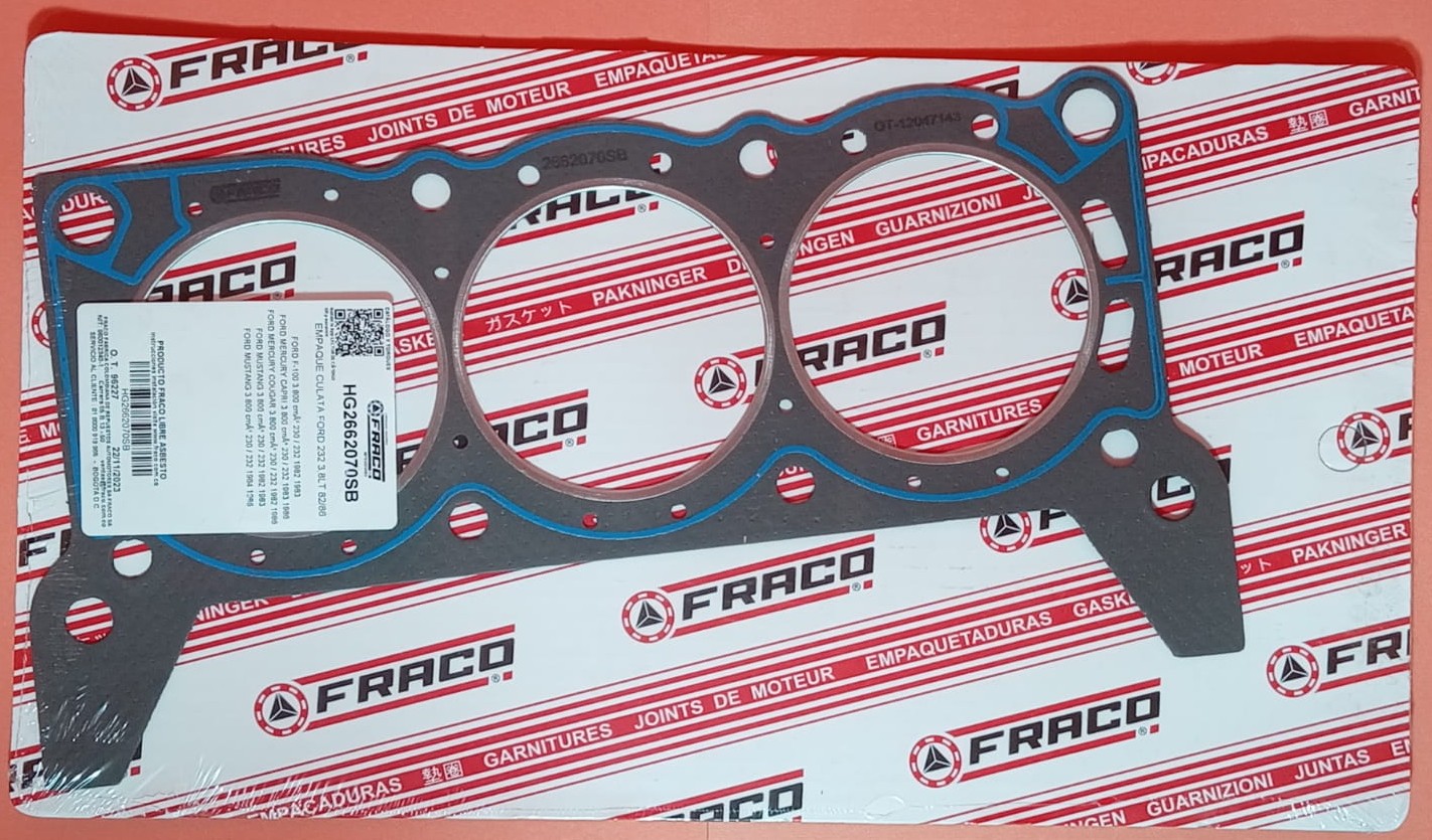 JUNTA DE CULATA FORD MUSTANG 230/232 82/83 3800CC
