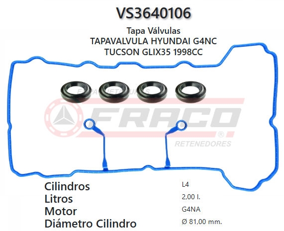 JUNTA DE T/VALVULA HYUNDAI ELANTRA, TUCSON GL G4NC, 2.0cc, 13/15