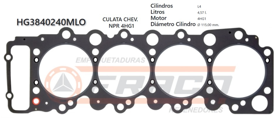 JUNTA DE CULATA ISUZU NPR TURBO 4HG1 4600 CC