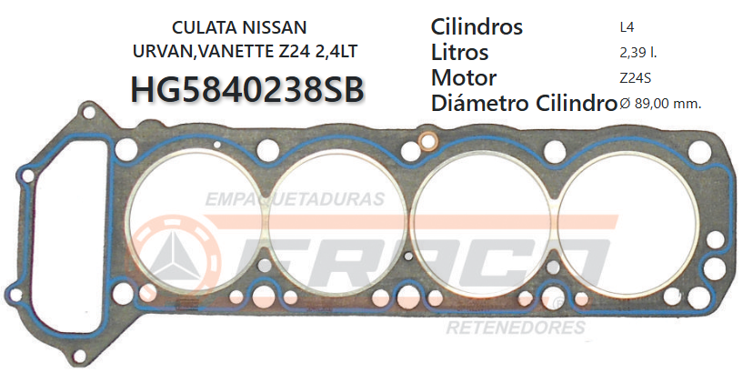 JUNTA DE CULATA NISSAN VANETTE Z24