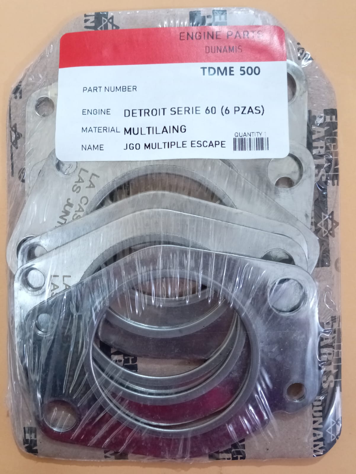 JUNTA DE ESCAPE. DETROIT SERIE 60 (6 Piezas)