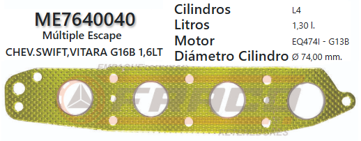 JUNTA DE ESCAPE. SUZUKI SWIFT/VITARA G16A 92/99