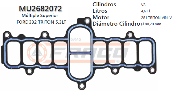 JUNTA DE ADMISION FORD TRITON F250,F150,E150,E250 / ENG 281 4.6L/5.4L 04/08