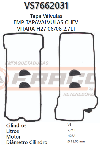 JUNTA DE T/VALVULA SUZUKI GRAND VITARA XL-7 H27A 2.7L 01/UP 2UND