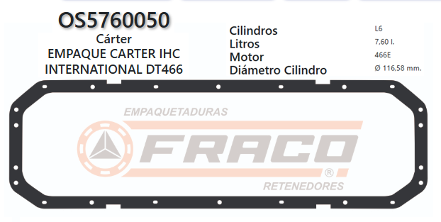 JUNTA DE CRANK INTERNATIONAL, NAVISTAR DT466 7.6L