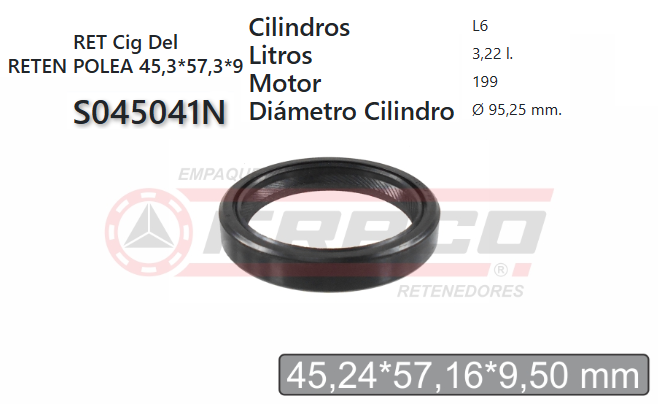 JUNTA DE RETENEDORA JEEP/CHEROKEE 199/232/242/258 (45.24*57.16*9.50)