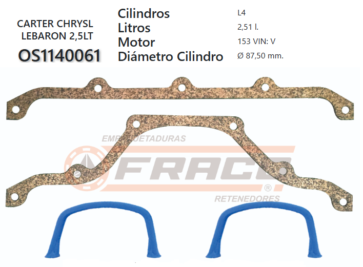 JUNTA DE CRANK DODGE/ CHRYSLER 2.2  81/88