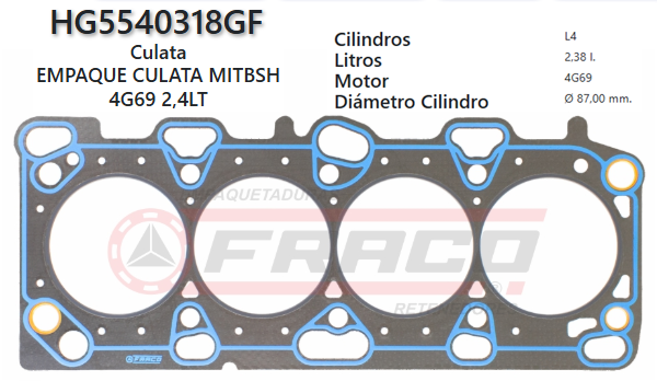 JUNTA DE CULATA MITSUBISHI OUTLANDER 4G69 2.4L 03/UP