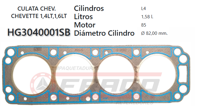 JUNTA DE CULATA CHEVROLET CHEVETTE 1.4/1.6 76/98