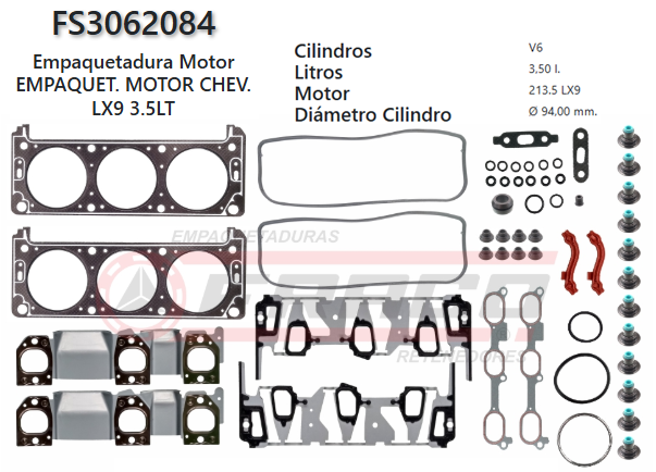 Junta de JUEGO JUNTAS CHEVROLET MALIBU 213, 3.5L / 3.9L, 04/08