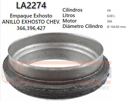JUNTA DE MUFFLER CHEVROLET KODIAK C70  -  396, 427 - 6.5 / 7.0