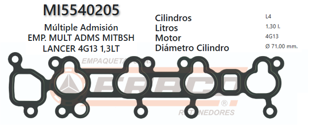 JUNTA DE ADMISION MITSUBUSHI MIRAGE-LANCER V5 1.3L 95/12