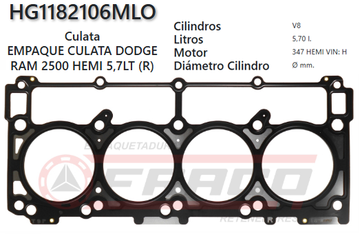 JUNTA DE CULATA CHRYSLER DODGE RAM 5.7L 347HEMI - DER