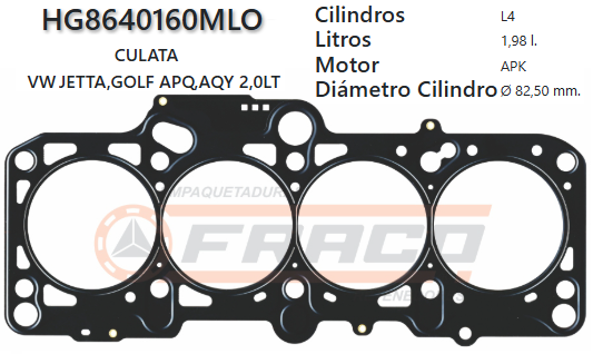 JUNTA DE CULATA VOLKSWAGEN BORA/GOLF/JETTA APQ/AQY/AEG/AVH/AZG 2.0L 98/14