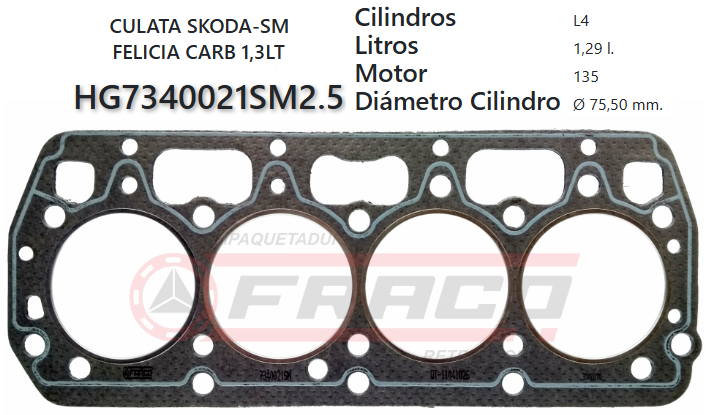JUNTA DE CULATA SKODA FELICIA (SUPER GRUESA  (2.5mm)