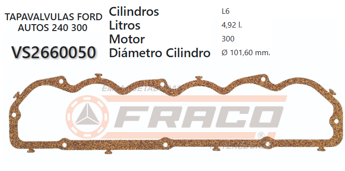 JUNTA DE T/VALVULA FORD 240/300 65/UP 3.9, 4.9