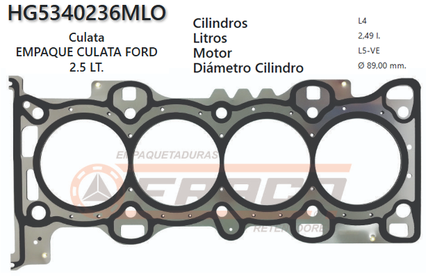 JUNTA DE CULATA MAZDA 3/6/CX7 MZR 2.5L 07/19