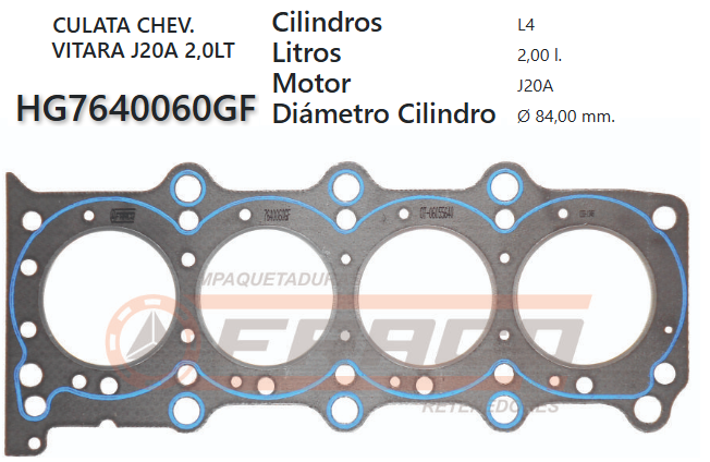 JUNTA DE CULATA SUZUKI GRAND VITARA 2.0 J20A 98/UP