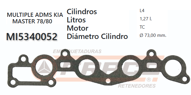 JUNTA DE ADMISION MAZDA FAMILIA TC/UC 70/UP.8 VAL.