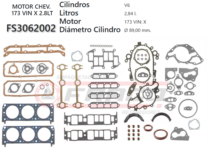 Junta de JUEGO JUNTAS CHEVROLET CELEBRITY 173 F.I, 85/86 2.8
