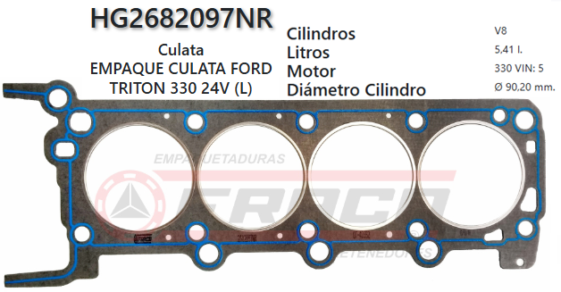 JUNTA DE CULATA FORD NAVEGATOR, EXPEDITION, 5.4L, 330 TRITON, 04/06 (IZQ)
