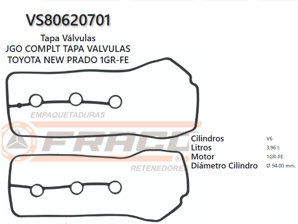 JUNTA DE T/VALVULA TOYOTA RUNNER/ TACOMA 1GR-FE 06/09