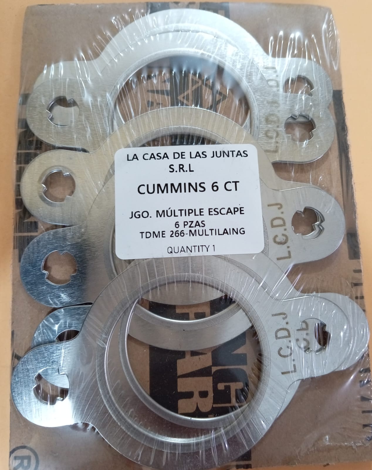 JUNTA DE ADMISION Y ESCAPE CUMMINS 6 CT (6 Piezas)