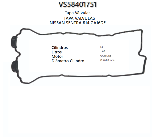 JUNTA DE T/VALVULA NISSAN SENTRA GA16DNE B14 91/94
