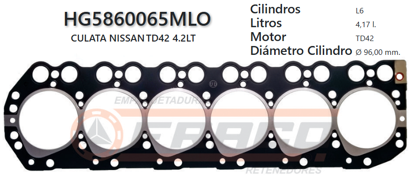 JUNTA DE CULATA NISSAN UD41 MINUBUS SUPERPOLO TD42 4200CC