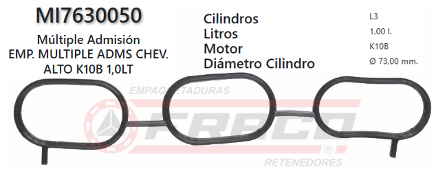 JUNTA DE ADMISION SUZUKI ALTO, CELERIO, SPRESSO 1.0L K10B 09/22