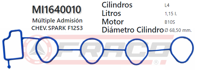 JUNTA DE ADMISION DAEWOO MATIZ 2004, CHEVROLET SPARK