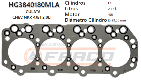 JUNTA DE CULATA ISUZU PICK-UP 2.8 84/UP 4JB1