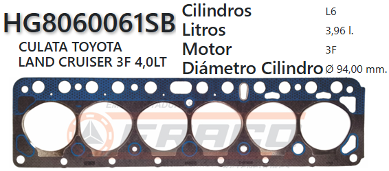 JUNTA DE CULATA TOYOTA LAND CRUISER 3F 4000CC 85UP