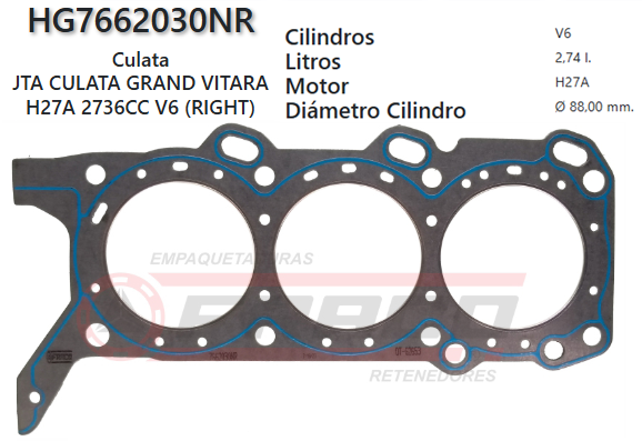 JUNTA DE CULATA SUZUKI GRAND VITARA XL-7 H27A 2.7L 01/UP (DER)
